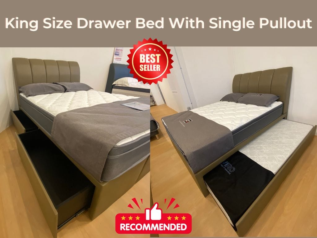 Bed frame with pull deals out drawers