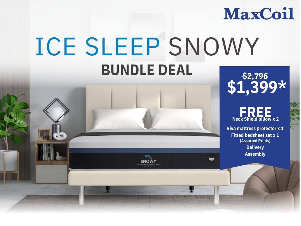 MaxCoil Ice Sleep Snowy Pocketed Spring Mattress & Bed Bundle