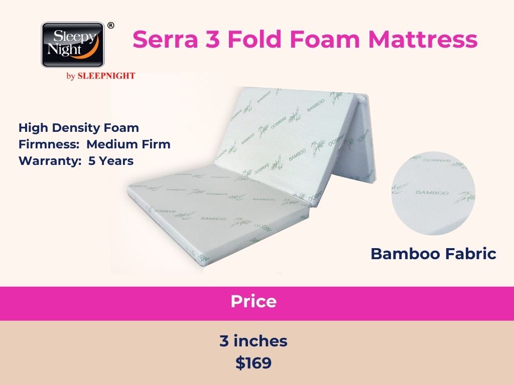 Sleepy Night Serra High Density Foam Foldable Mattress - 3 inch